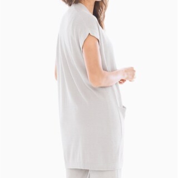 Barefoot Dreams CozyChic Ultralite Open Front Short Sleeve Long Cardi Women’s - Picture 2 of 8